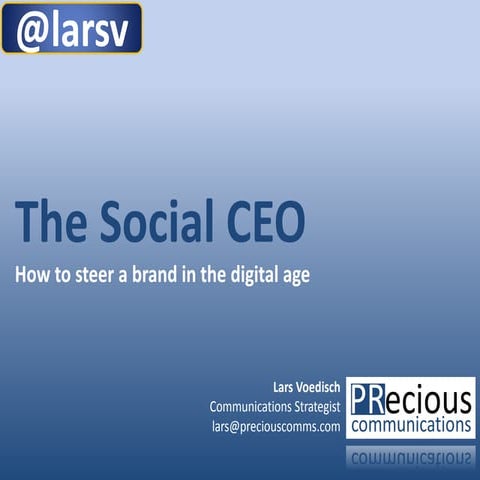 The Social CEO - How to steer a brand in the digital age