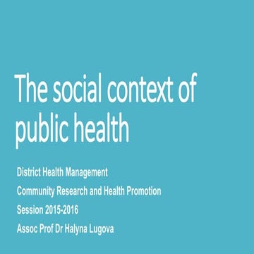 The social context of public health