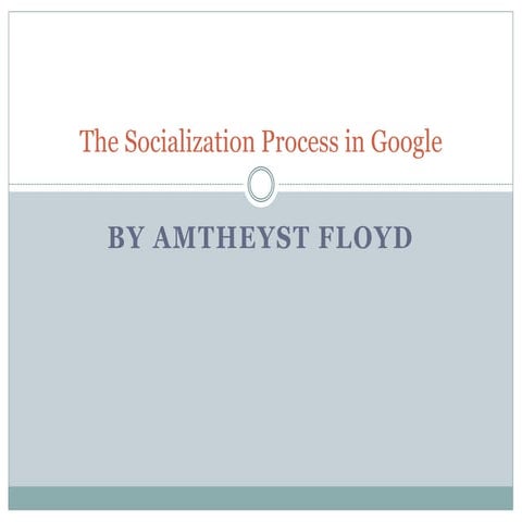 The socialization process in google