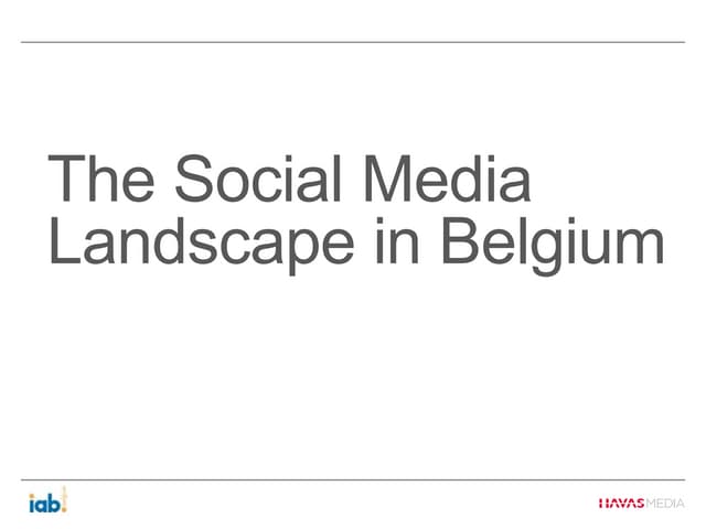 The Social Media Landscape in Belgium