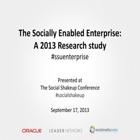The Socially Enabled Enterprise Research Findings Brief