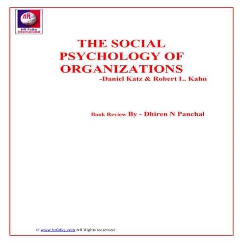 The Social Psychology Of Organizations