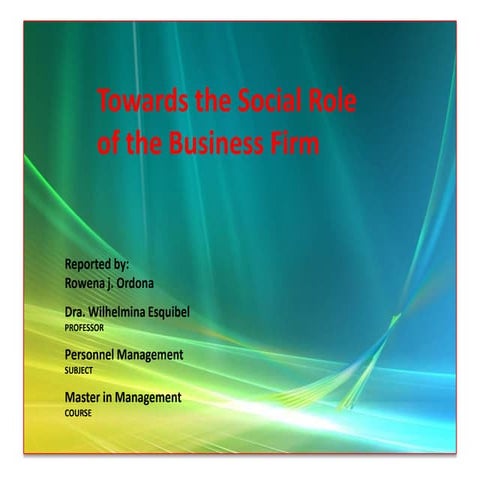 The social role of the business firm