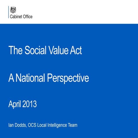 The social value act- a national perspective