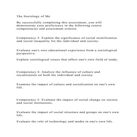 The Sociology of MeBy successfully completing this assessment, y.docx