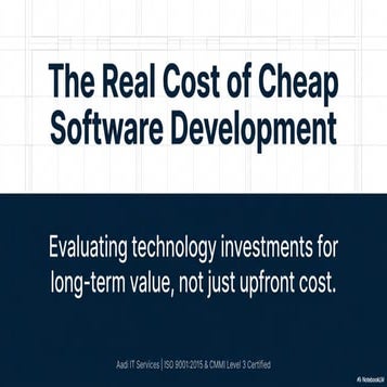 The Real Cost of Cheap Software Development | Software Value Blueprint ...