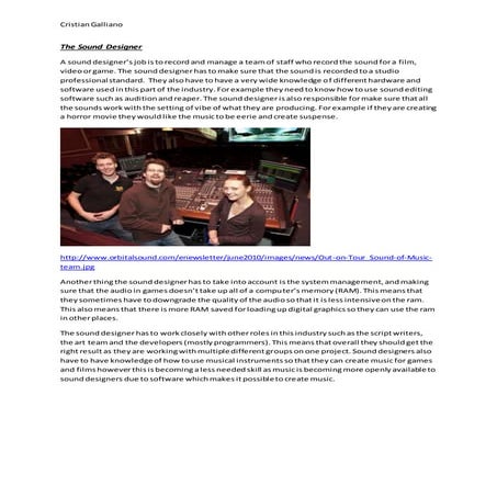 Roles of a sound designer | PPTX