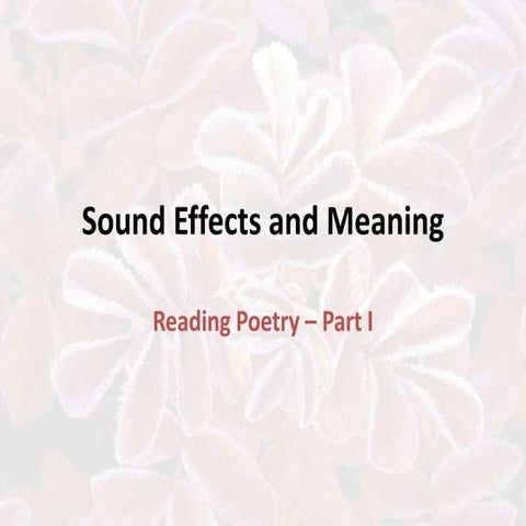 The sound of poetry