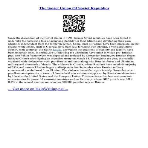 The Soviet Union Of Soviet Republics