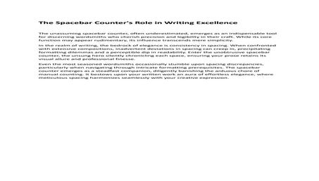 The Spacebar Counter Unveiled