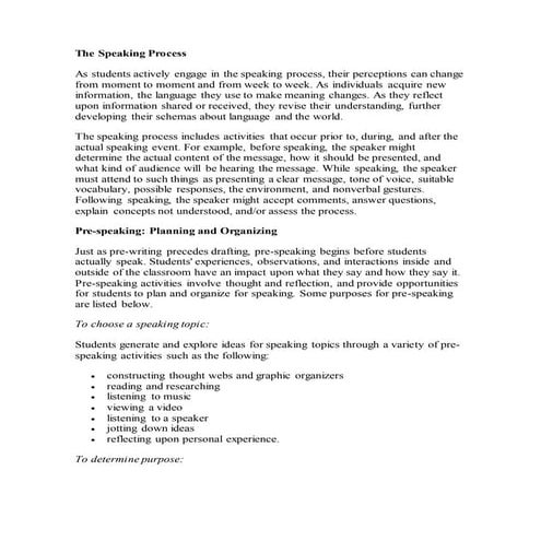 The speaking process