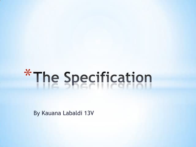The specification
