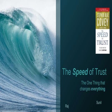 Importance of Speed of Trust by S. Covey