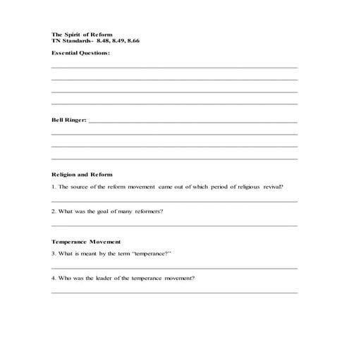 The spirit of reform notes