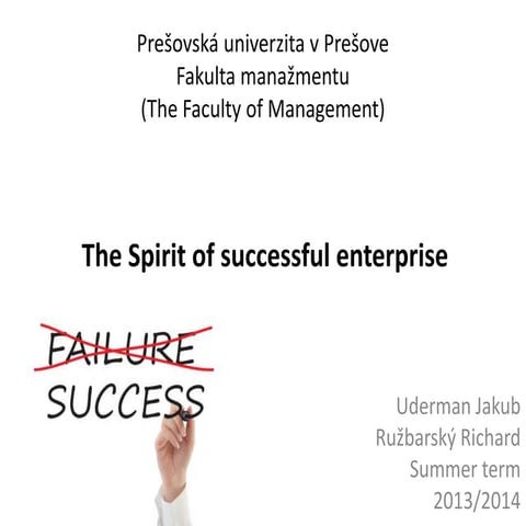 The spirit of successfull enterprise final slideshare version