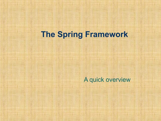 The spring framework