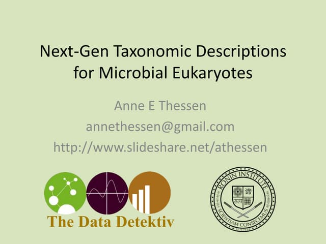 Next-Gen Taxonomic Descriptions for Microbial Eukaryotes
