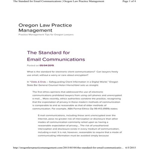 The standard for email communications