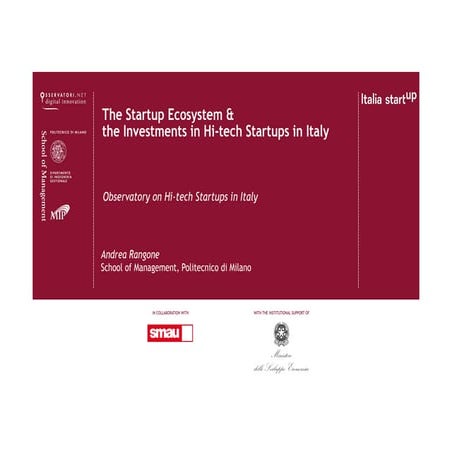 The Startup Ecosystem 2015