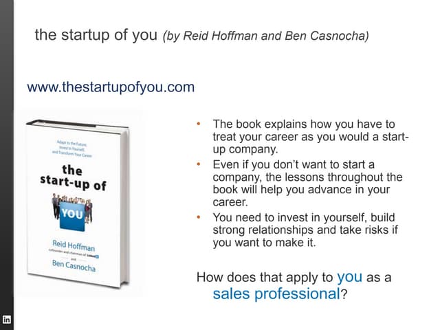 'the startup of you' for sales professionals