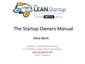 The Startup Owner's Manual
