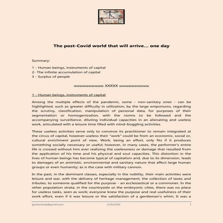 The post-Covid world that will arrive… one day