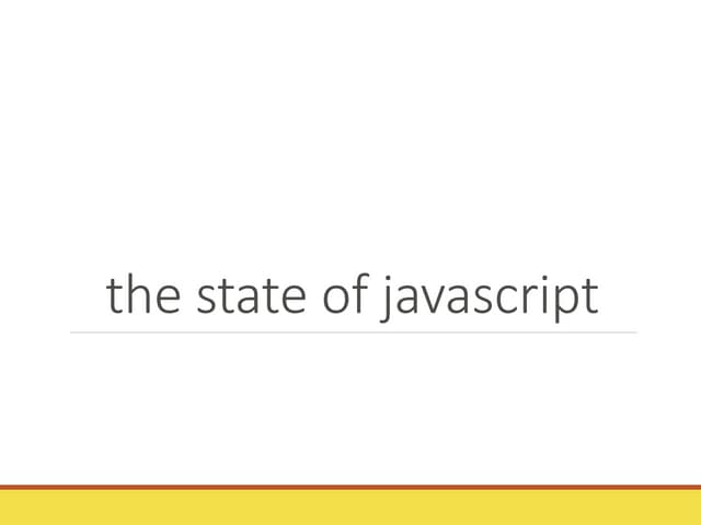 The State of JavaScript (2015)