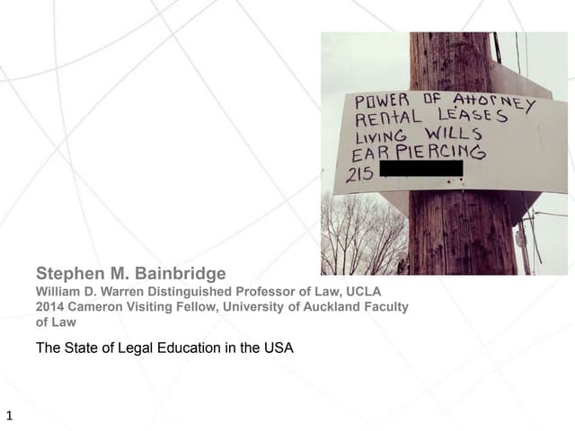 The state of legal education in the...