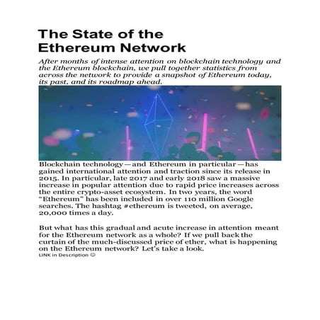 The State of the Ethereum Network