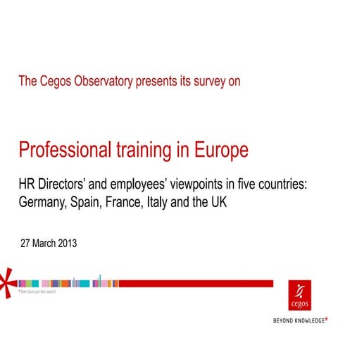 The state of training and development in europe cegos survey 2013