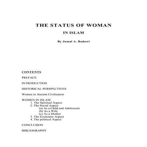 The Status Of Women In Islam | PDF