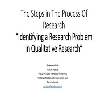 The steps in the process of research