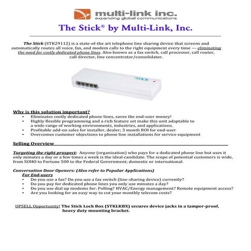 The Stick Sales Primer 