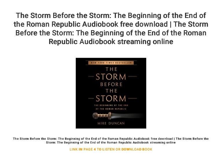 The Storm Before the Storm The Beginning of the End of the Roman Rep…