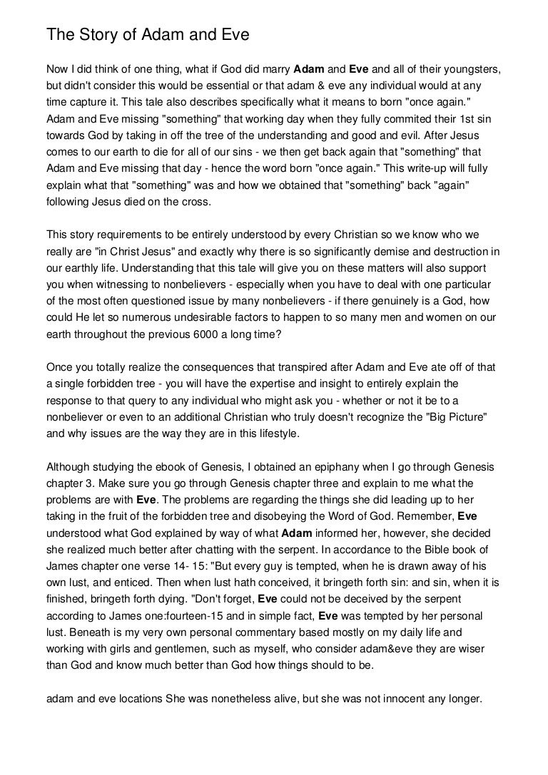 The Story of Adam and Eve