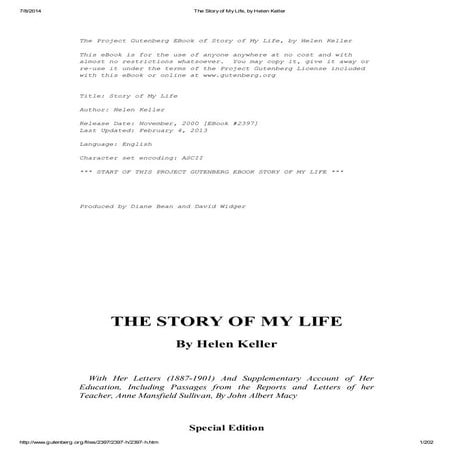 The story of my life, by helen keller