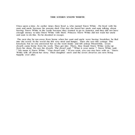 The story snow white