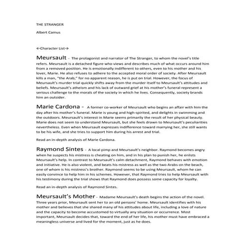 The stranger characters