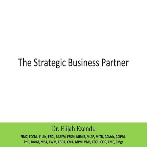 The Strategic Business Partner