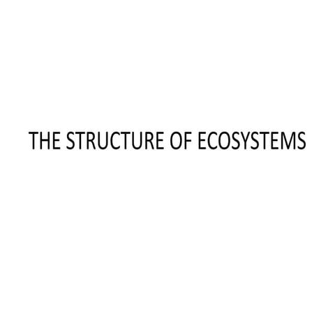 The structure of ecosystems.theory
