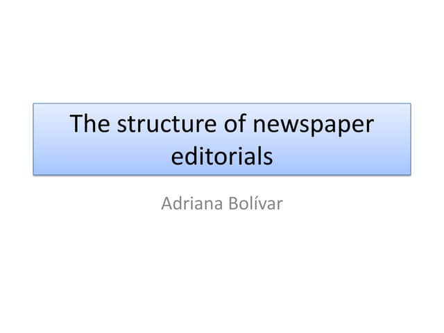 The structure of newspaper editorials
