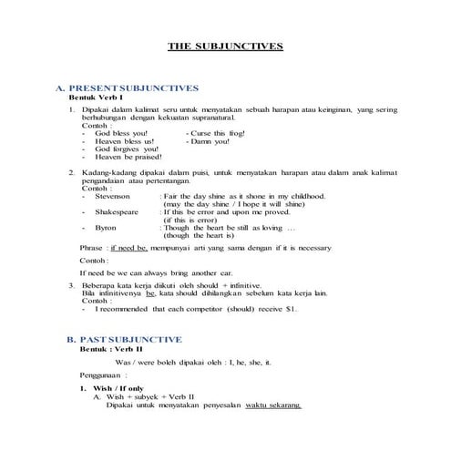 The subjunctives bahasa inggris