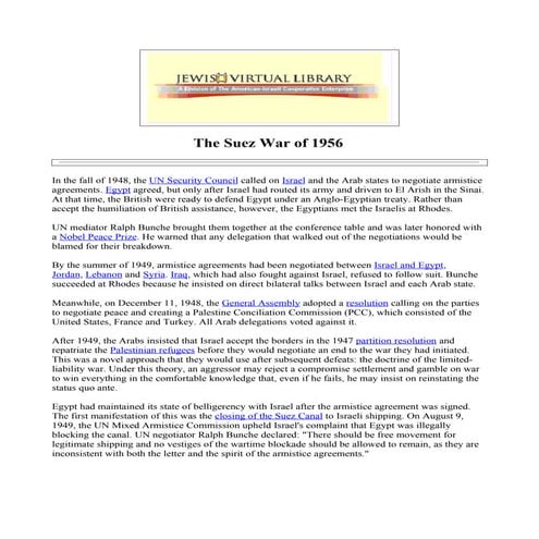 The Suez War of 1956 / Website CHALLENGE | DOC