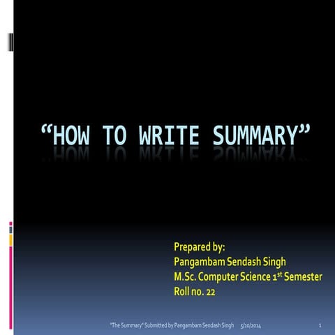 How To Write Summary