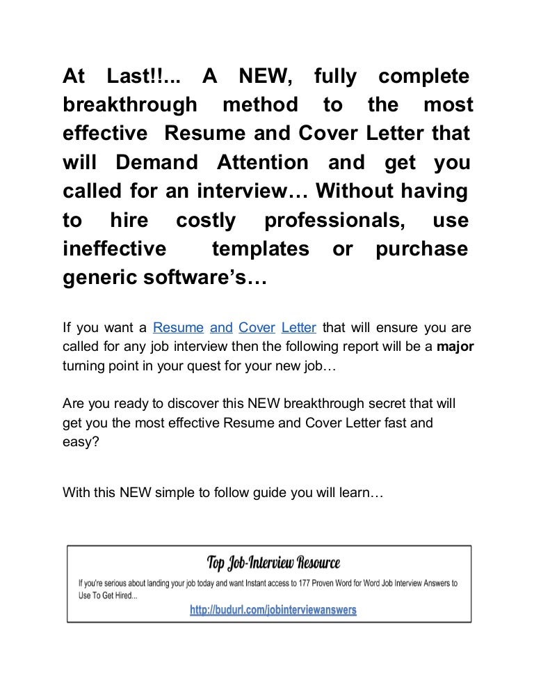 most effective cover letters
