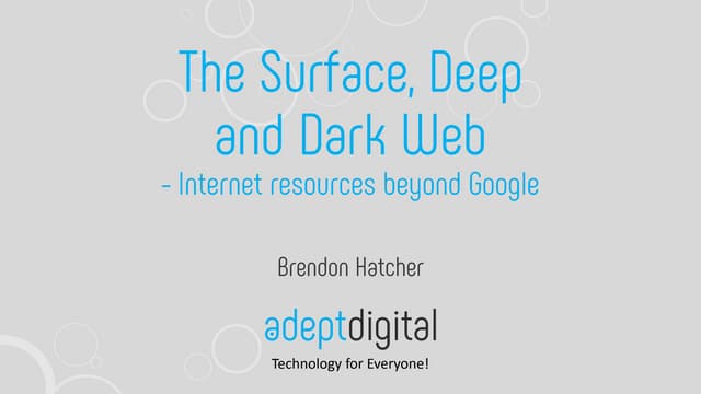The surface web, deep web and dark web - Internet resources beyond Google