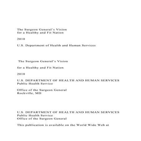 The Surgeon General’s Vision  for a Healthy and Fit Nation.docx