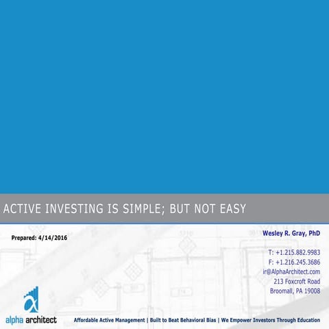 The Sustainable Active Investing Framework: Simple, but Not Easy by Wesley Gr...
