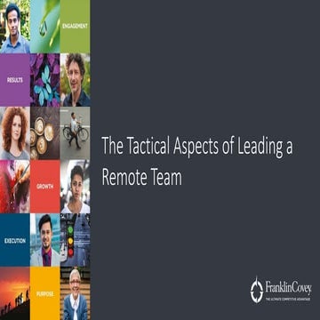 The tactical apsects of leading a team