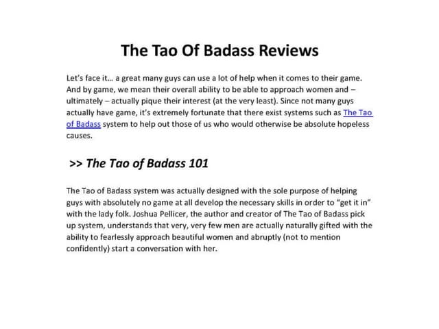 The Tao Of Badass Videos